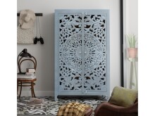 Highboard >Kalita< in Grau, Massivholz -...