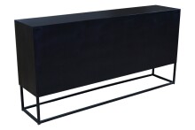 Sideboard >Madira< in Schwarz, Mangoholz/Metall - 180x90x40cm (BxHxT)