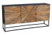 Sideboard >Madira< in Schwarz, Mangoholz/Metall - 180x90x40cm (BxHxT)