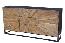 Sideboard >Madira< in Schwarz, Mangoholz/Metall -...