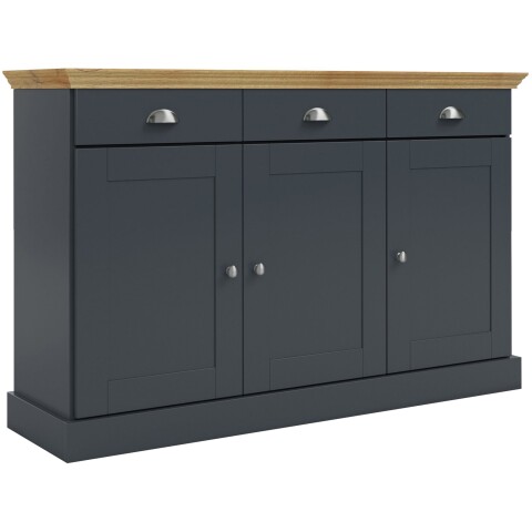 Sideboard >Motala< in Anthrazit - 125x80x35cm (BxHxT)