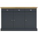 Sideboard >Motala< in Anthrazit - 125x80x35cm (BxHxT)