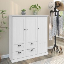 Mehrzweckschrank >Motala< in Weiß - 122x129x35cm (BxHxT)