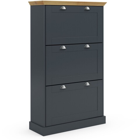 Schuhkipper >Motala< in Anthrazit - 80x132x30cm (BxHxT)