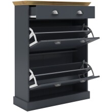 Schuhkipper >Motala< in Anthrazit - 80x105x35cm (BxHxT)