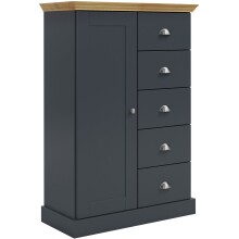 Hochkommode >Motala< in Anthrazit - 75x110x35cm...