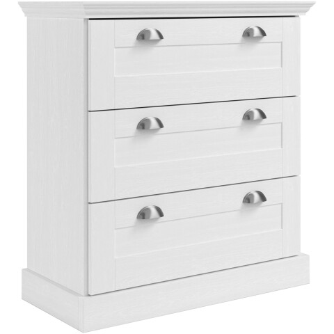 Schubkastenkommode >Motala< in Weiß - 75x80x35cm (BxHxT)