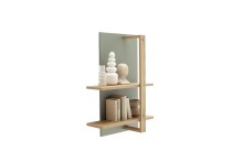 Wohnwand >MONIZ< (2-teilig) Salbei / Eiche, Lowboard 156x57x44cm, Wandboard 65x96x26cm