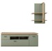 Wohnwand >MONIZ< (2-teilig) Salbei / Eiche, Lowboard 156x57x44cm, Wandboard 65x96x26cm