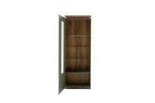 Wohnwand >MONIZ< (2-teilig) Salbei / Eiche, Lowboard 195x57x44cm, Vitrine 70x197x38cm