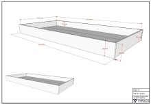 Hausbett >Buche Massiv< in Buche massiv weiß lackiert - 207,5x170x97,5 (BxHxT)