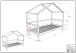 Hausbett >Buche Massiv< in Buche massiv weiß lackiert - 207,5x170x97,5 (BxHxT)
