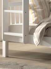 Etagenbett >Buche Massiv< in weiß lackiert - 207,5x175,4x97,5 (BxHxT)