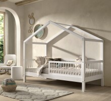 Hausbett >Buche Massiv< in Buche massiv weiß...
