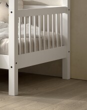 Hausbett >Buche Massiv< in Buche massiv weiß lackiert - 207,5x170x97,5 (BxHxT)