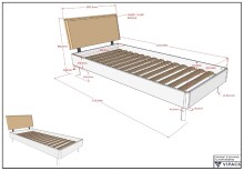 Einzelbett >Buche Massiv< in Buche massiv weiß lackiert - 100x85,5x211,5 (BxHxT)