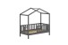Hausbett >Junior< in Kiefer Anthrazit, Massivholz - 148x150,6x75,8cm (BxHxT)