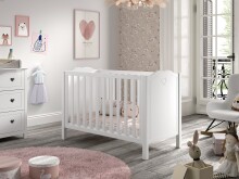 Babybett >Amori< in Weiß, Holzwerkstoff -...