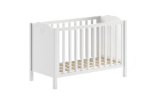 Babybett >Amori< in Weiß, Holzwerkstoff - 129x88,1x66,9cm (BxHxT)