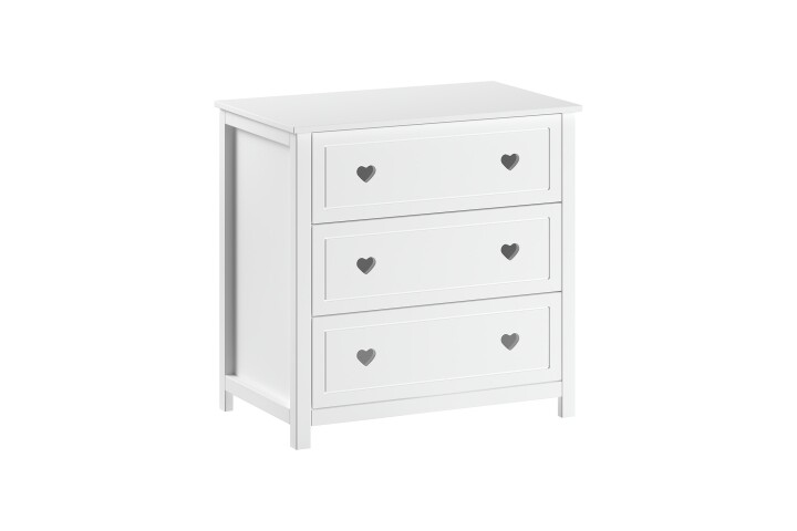 Schubkastenkommode >Amori< in Weiß, Holzwerkstoff - 90x89x76cm (BxHxT)