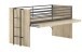 Hochbett >Sam< in Eiche Melamin Dekor - 219x219x116,6x98 (LxBxHxT)