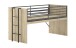 Hochbett >Sam< in Eiche Melamin Dekor - 219x219x116,6x98 (LxBxHxT)