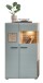 Vitrine >Kathlin< 2 Türen, inkl. LED, schilfgrün / Eiche Dekor - 80x139x37 (BxHxT)