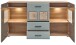 Kommode >Kathlin< 2 Türen, 3 Schübe, LED, schilfgrün / Eiche Dekor - 170x94x42 (BxHxT)