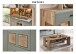 Barschrank >Kathlin< Barfach, Stauraum, LED, schilfgrün / Eiche Dekor - 120x129x37 (BxHxT)