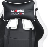 Gaming-Stuhl >Game-Rocker< Racer-Design in schwarz / weiß - 66x128x66cm (BxHxT)
