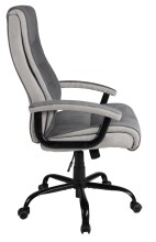 Chefsessel >Darius< ergonomisch, Kordstoffbezug Dunkelgrau / Hellgrau - 75x113x75 (BxHxT)