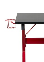 Schreibtisch >Game-Rocker< Halterungen, Carbon optik schwarz / rot - 60x75x120cm (BxHxT)