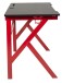Schreibtisch >Game-Rocker< Halterungen, Carbon optik schwarz / rot - 60x75x120cm (BxHxT)