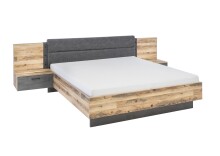 Bettanlage >ALICANTE< 2 Nachtkonsolen, Alpine Lodge / Betonoxid - 305,6x99,5x213,4 (BxHxT)