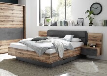 Bettanlage >ALICANTE< 2 Nachtkonsolen, Alpine Lodge / Betonoxid - 305,6x99,5x213,4 (BxHxT)