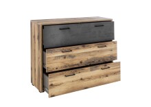 Schubkastenkommode >ALICANTE< 3 Schubladen, Alpine Lodge / Betonoxid - 120x89,4x38 (BxHxT)