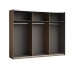 Schwebetürenschrank >LINEA< inkl. Passepartout, Bartex Eiche Dekor / Graphit - 280x215x60 (BxHxT)