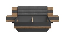 Bettanlage >LINEA< in Bartex Eiche / Graphit -...