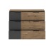 Schubkastenkommode >LINEA< 3 Schubladen, Bartex Eiche / Graphit - 120x89x40cm (BxHxT)