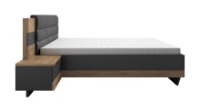 Schlafzimmer-Set >LINEA< (3-teilig) Bartex Eiche/Graphit, Schrank 280x215x60, Bett 296x97x210