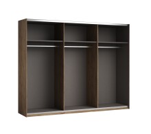 Schlafzimmer-Set >LINEA< (3-teilig) Bartex Eiche/Graphit, Schrank 280x215x60, Bett 296x97x210