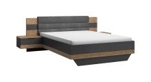 Schlafzimmer-Set >LINEA< (2-teilig) Bartex Eiche/Graphit, Schrank 280x215x58, Bett 296x97x210