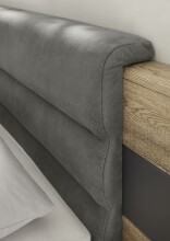 Schlafzimmer-Set >LINEA< (2-teilig) Bartex Eiche/Graphit, Schrank 280x215x58, Bett 296x97x210