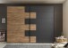 Schlafzimmer-Set >LINEA< (2-teilig) Bartex Eiche/Graphit, Schrank 280x215x58, Bett 296x97x210