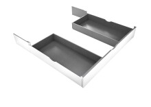 Schlafzimmer-Set >Maturs< (2-teilig) weiss/Graphit - Schrank 267x205x57cm, Bett 305x93x210cm