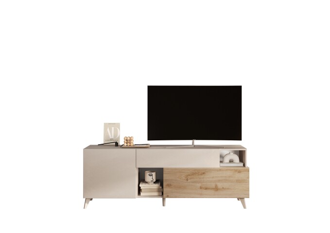 Lowboard >Morena< Softclose, Cashmere / Eiche Cadiz Nachbildung - 181x67x42 (BxHxT)