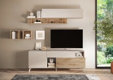 Lowboard >Morena< Softclose, Cashmere / Eiche Cadiz Nachbildung - 181x67x42 (BxHxT)