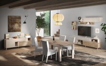 Lowboard >Morena< Soft-close, Cashmere / Eiche Cadiz Nachbildung - 241x67x42 (BxHxT)