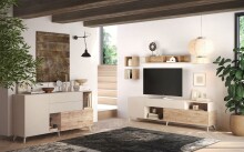 Sideboard >Morena< soft-close, Cashmere / Eiche Cadiz Nachbildung - 181x94x42 (BxHxT)