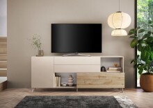 Sideboard >Morena< soft-close, Cashmere / Eiche Cadiz Nachbildung - 241x94x42 (BxHxT)